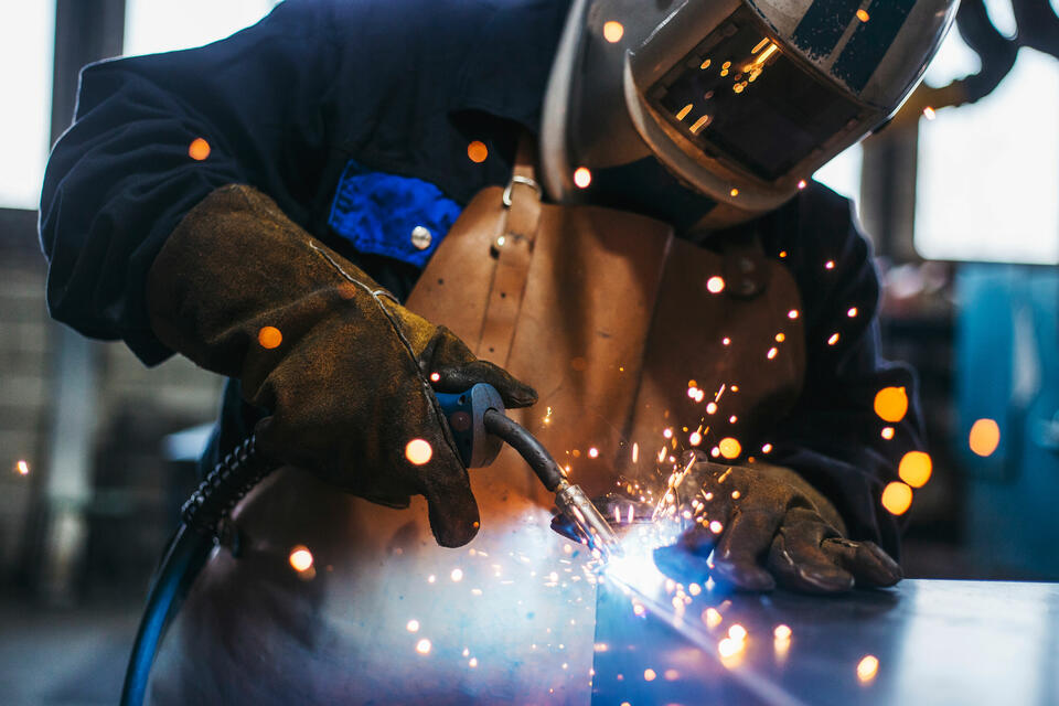 A man welding