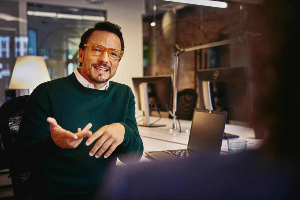 A man smiling